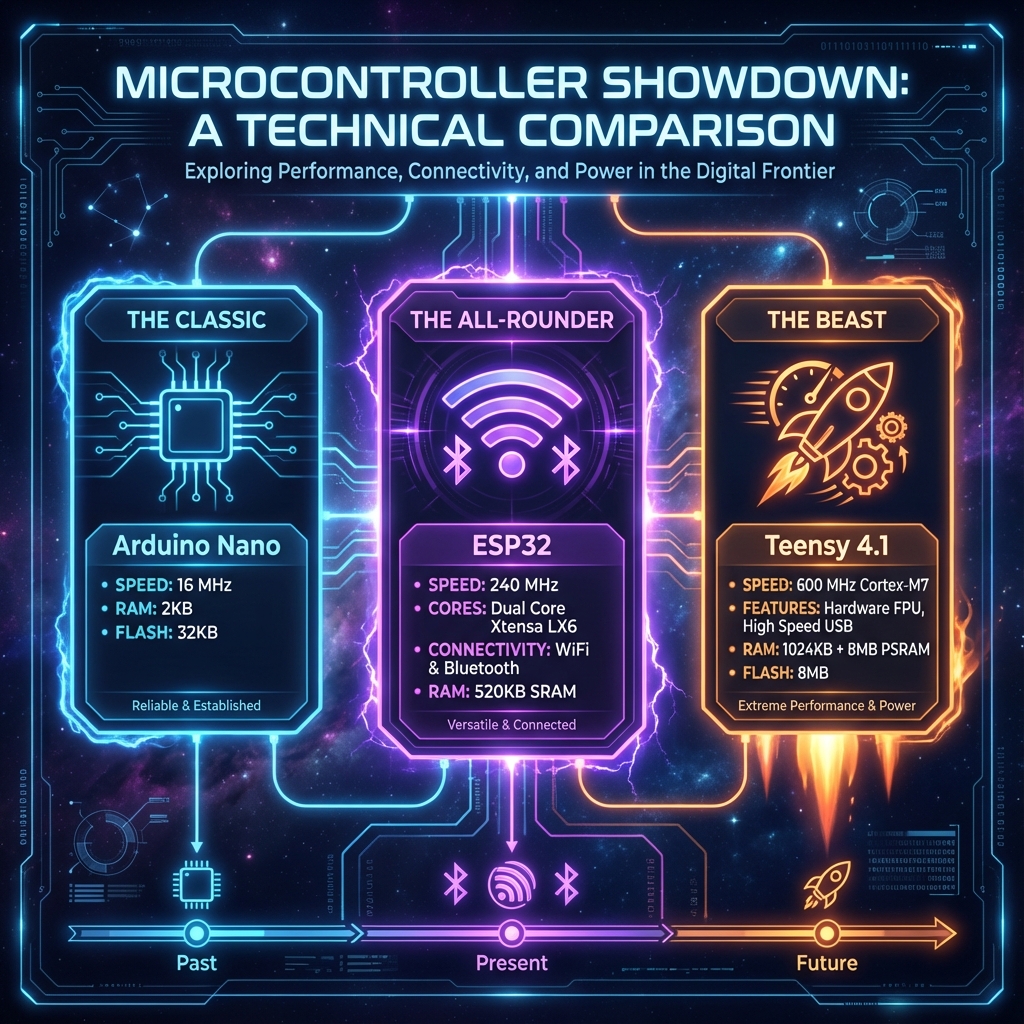 Vergleich: Arduino Nano, ESP32 und Teensy 4.1